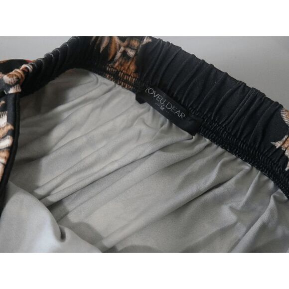 Women's Black & Gold Abstract Maxi Skirt S #2025-B5 - Picture 7 of 7